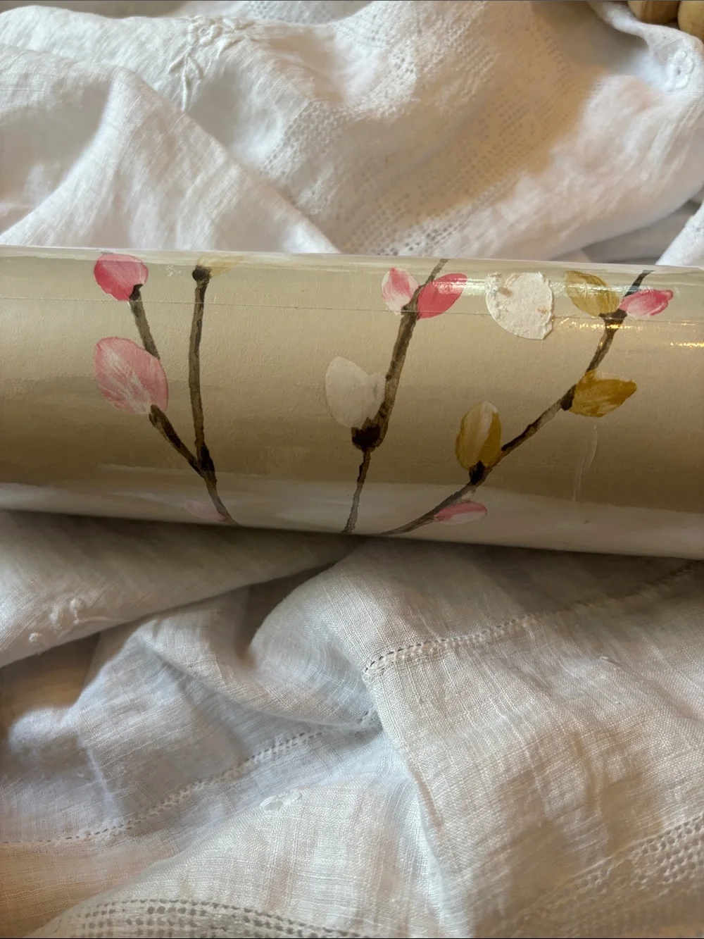 Statement Willow Wallpaper 98885 Beige Coral Mustard Floral Branch New